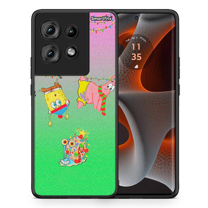 Θήκη Motorola Edge 50 Xmas Lights από τη Smartfits με σχέδιο στο πίσω μέρος και μαύρο περίβλημα | Motorola Edge 50 Xmas Lights case with colorful back and black bezels