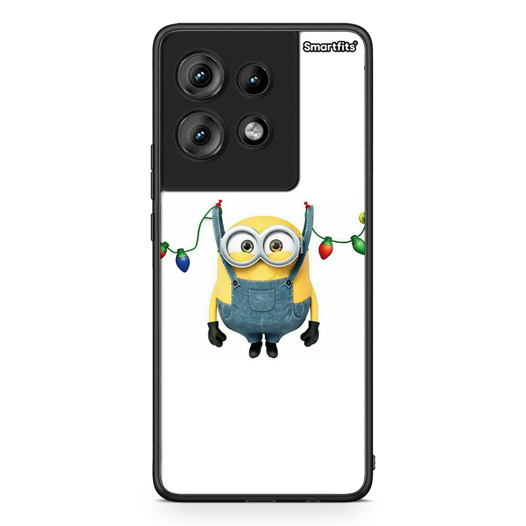 Motorola Edge 50 Xmas Minion Lights θήκη από τη Smartfits με σχέδιο στο πίσω μέρος και μαύρο περίβλημα | Smartphone case with colorful back and black bezels by Smartfits
