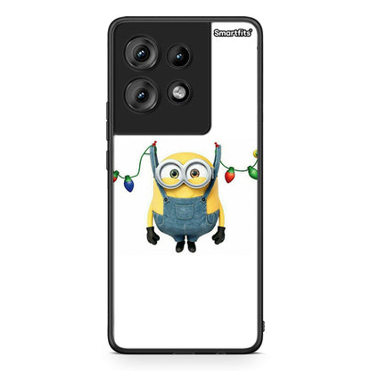 Motorola Edge 50 Xmas Minion Lights θήκη από τη Smartfits με σχέδιο στο πίσω μέρος και μαύρο περίβλημα | Smartphone case with colorful back and black bezels by Smartfits