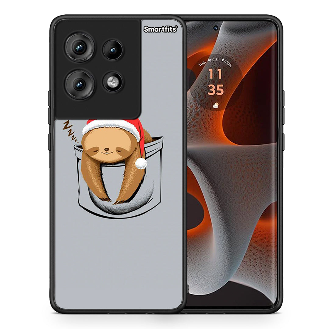 Θήκη Motorola Edge 50 Xmas Zzzz από τη Smartfits με σχέδιο στο πίσω μέρος και μαύρο περίβλημα | Motorola Edge 50 Xmas Zzzz case with colorful back and black bezels