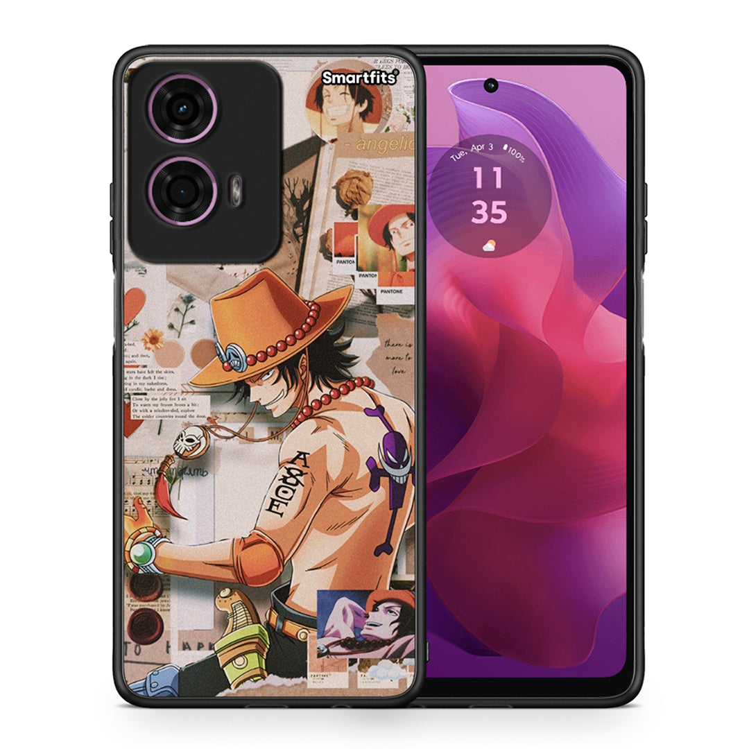 Θήκη Motorola G24 Anime Collage από τη Smartfits με σχέδιο στο πίσω μέρος και μαύρο περίβλημα | Motorola G24 Anime Collage case with colorful back and black bezels