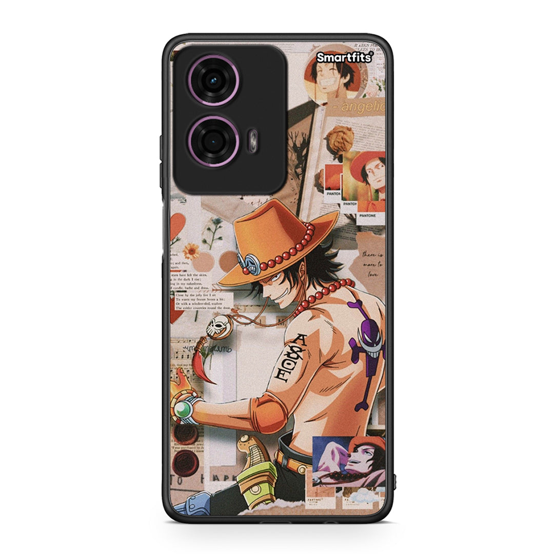 Motorola G24 Anime Collage θήκη από τη Smartfits με σχέδιο στο πίσω μέρος και μαύρο περίβλημα | Smartphone case with colorful back and black bezels by Smartfits