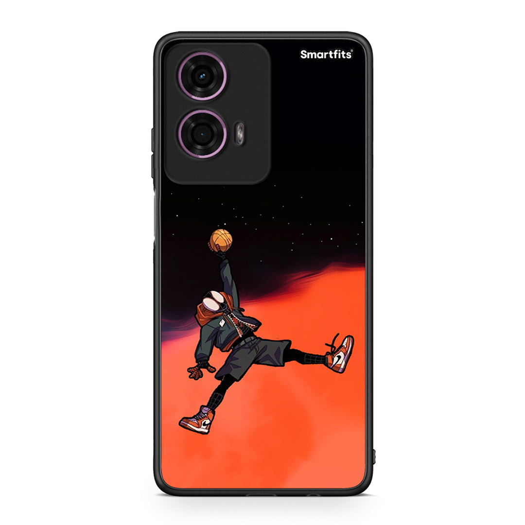 Motorola G24 Basketball Hero θήκη από τη Smartfits με σχέδιο στο πίσω μέρος και μαύρο περίβλημα | Smartphone case with colorful back and black bezels by Smartfits