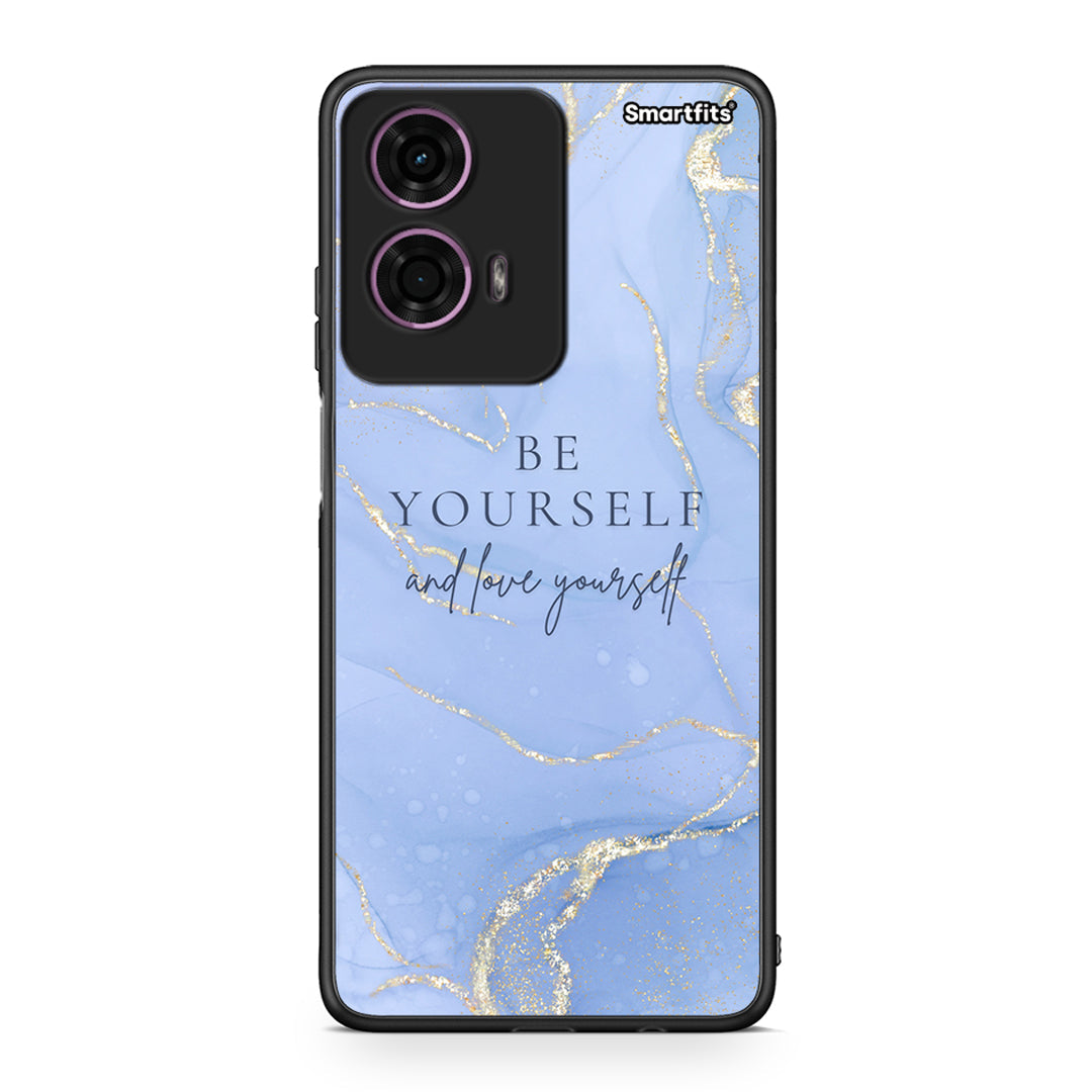 Motorola G24 Be Yourself θήκη από τη Smartfits με σχέδιο στο πίσω μέρος και μαύρο περίβλημα | Smartphone case with colorful back and black bezels by Smartfits