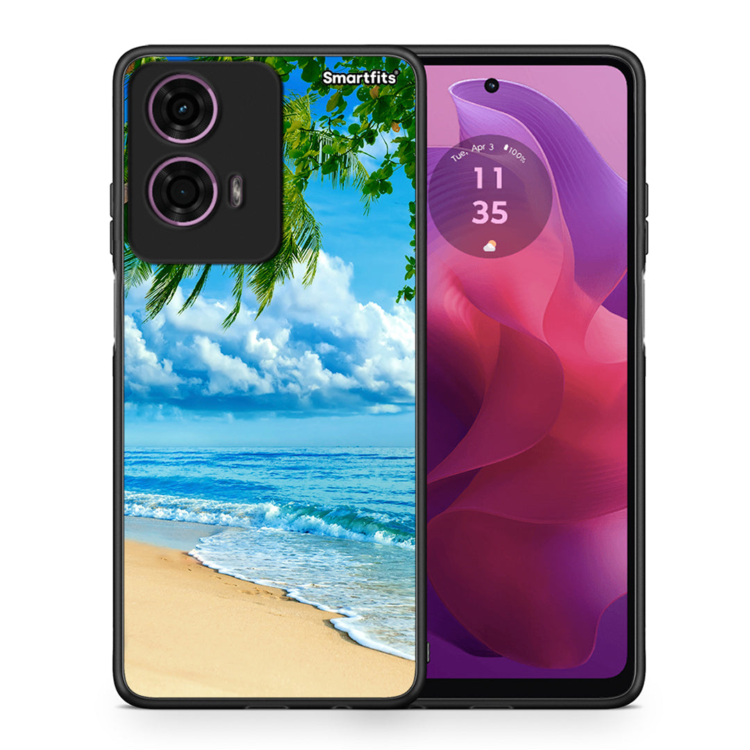 Θήκη Motorola G24 Beautiful Beach από τη Smartfits με σχέδιο στο πίσω μέρος και μαύρο περίβλημα | Motorola G24 Beautiful Beach case with colorful back and black bezels