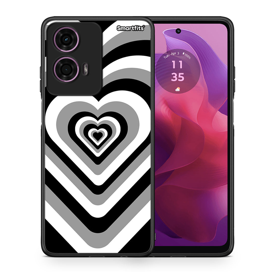 Θήκη Motorola G24 Black Hearts από τη Smartfits με σχέδιο στο πίσω μέρος και μαύρο περίβλημα | Motorola G24 Black Hearts case with colorful back and black bezels