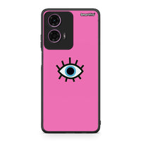 Thumbnail for Motorola G24 Blue Eye Pink θήκη από τη Smartfits με σχέδιο στο πίσω μέρος και μαύρο περίβλημα | Smartphone case with colorful back and black bezels by Smartfits