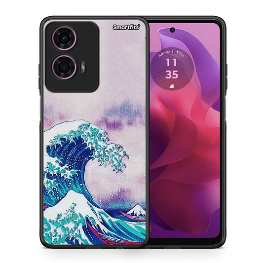 Θήκη Motorola G24 Blue Waves από τη Smartfits με σχέδιο στο πίσω μέρος και μαύρο περίβλημα | Motorola G24 Blue Waves case with colorful back and black bezels