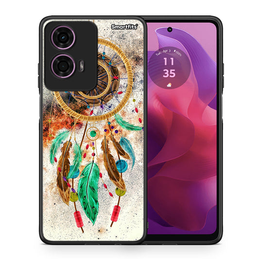 Θήκη Motorola G24 DreamCatcher Boho από τη Smartfits με σχέδιο στο πίσω μέρος και μαύρο περίβλημα | Motorola G24 DreamCatcher Boho case with colorful back and black bezels