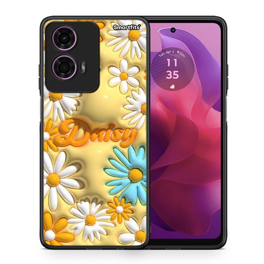Θήκη Motorola G24 Bubble Daisies από τη Smartfits με σχέδιο στο πίσω μέρος και μαύρο περίβλημα | Motorola G24 Bubble Daisies case with colorful back and black bezels