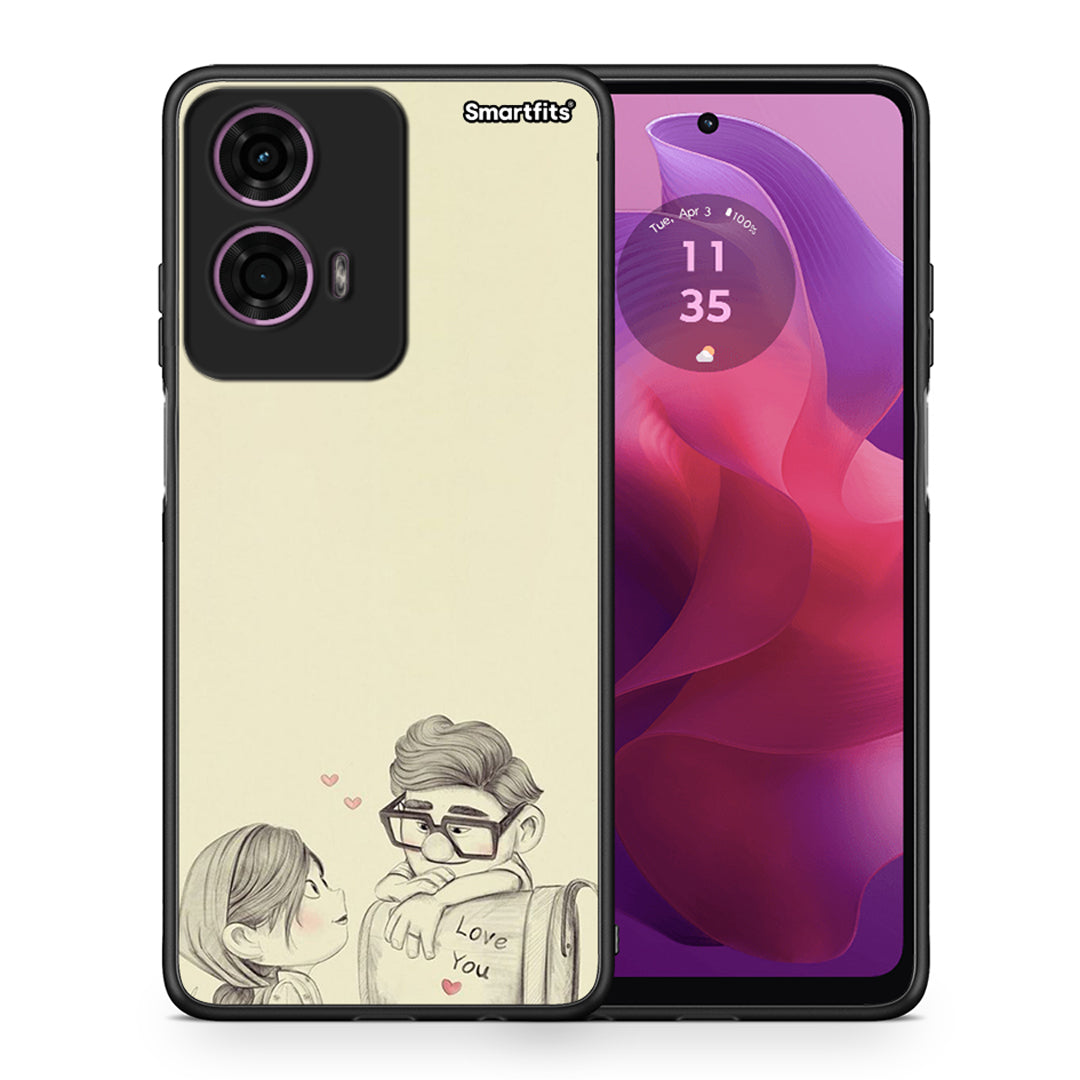 Θήκη Motorola G24 Carl And Ellie από τη Smartfits με σχέδιο στο πίσω μέρος και μαύρο περίβλημα | Motorola G24 Carl And Ellie case with colorful back and black bezels