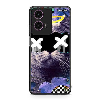 Motorola G24 Cat Collage θήκη από τη Smartfits με σχέδιο στο πίσω μέρος και μαύρο περίβλημα | Smartphone case with colorful back and black bezels by Smartfits