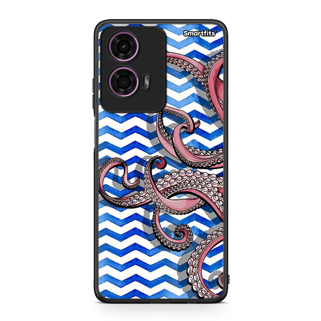 Motorola G24 Chevron Devilfish θήκη από τη Smartfits με σχέδιο στο πίσω μέρος και μαύρο περίβλημα | Smartphone case with colorful back and black bezels by Smartfits
