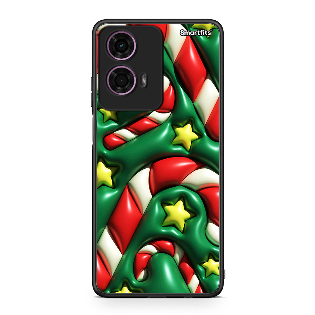 Motorola G24 Christmas Bubbles θήκη από τη Smartfits με σχέδιο στο πίσω μέρος και μαύρο περίβλημα | Smartphone case with colorful back and black bezels by Smartfits