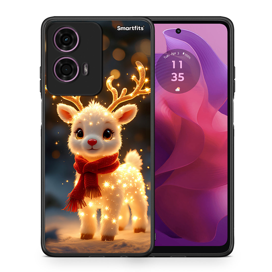 Θήκη Motorola G24 Christmas Cutie από τη Smartfits με σχέδιο στο πίσω μέρος και μαύρο περίβλημα | Motorola G24 Christmas Cutie case with colorful back and black bezels