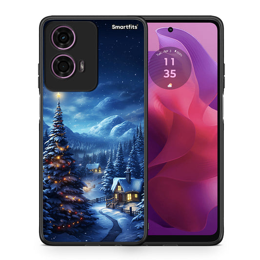 Θήκη Motorola G24 Christmas Scenery από τη Smartfits με σχέδιο στο πίσω μέρος και μαύρο περίβλημα | Motorola G24 Christmas Scenery case with colorful back and black bezels