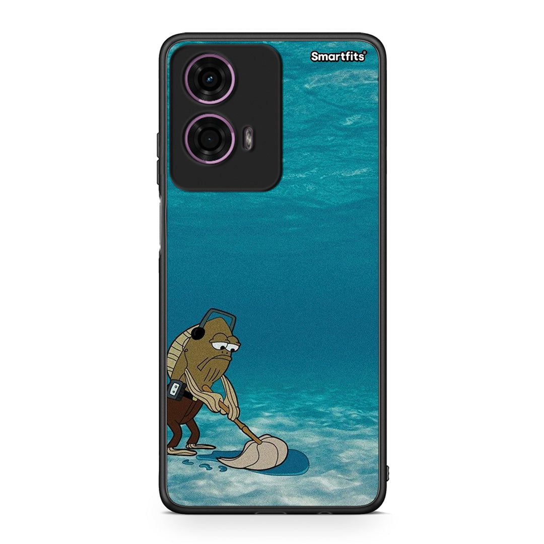 Motorola G24 Clean The Ocean Θήκη από τη Smartfits με σχέδιο στο πίσω μέρος και μαύρο περίβλημα | Smartphone case with colorful back and black bezels by Smartfits