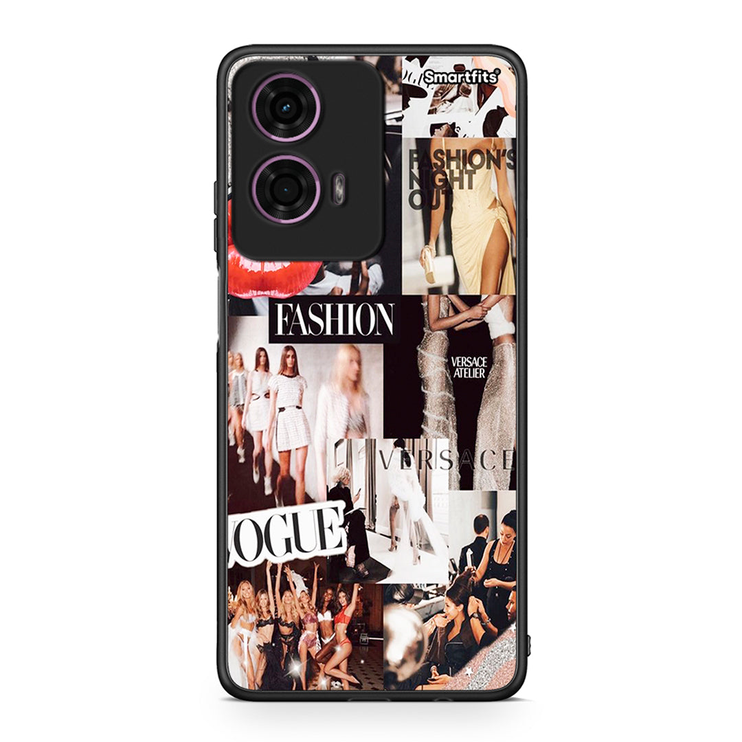 Motorola G24 Collage Fashion Θήκη Αγίου Βαλεντίνου από τη Smartfits με σχέδιο στο πίσω μέρος και μαύρο περίβλημα | Smartphone case with colorful back and black bezels by Smartfits