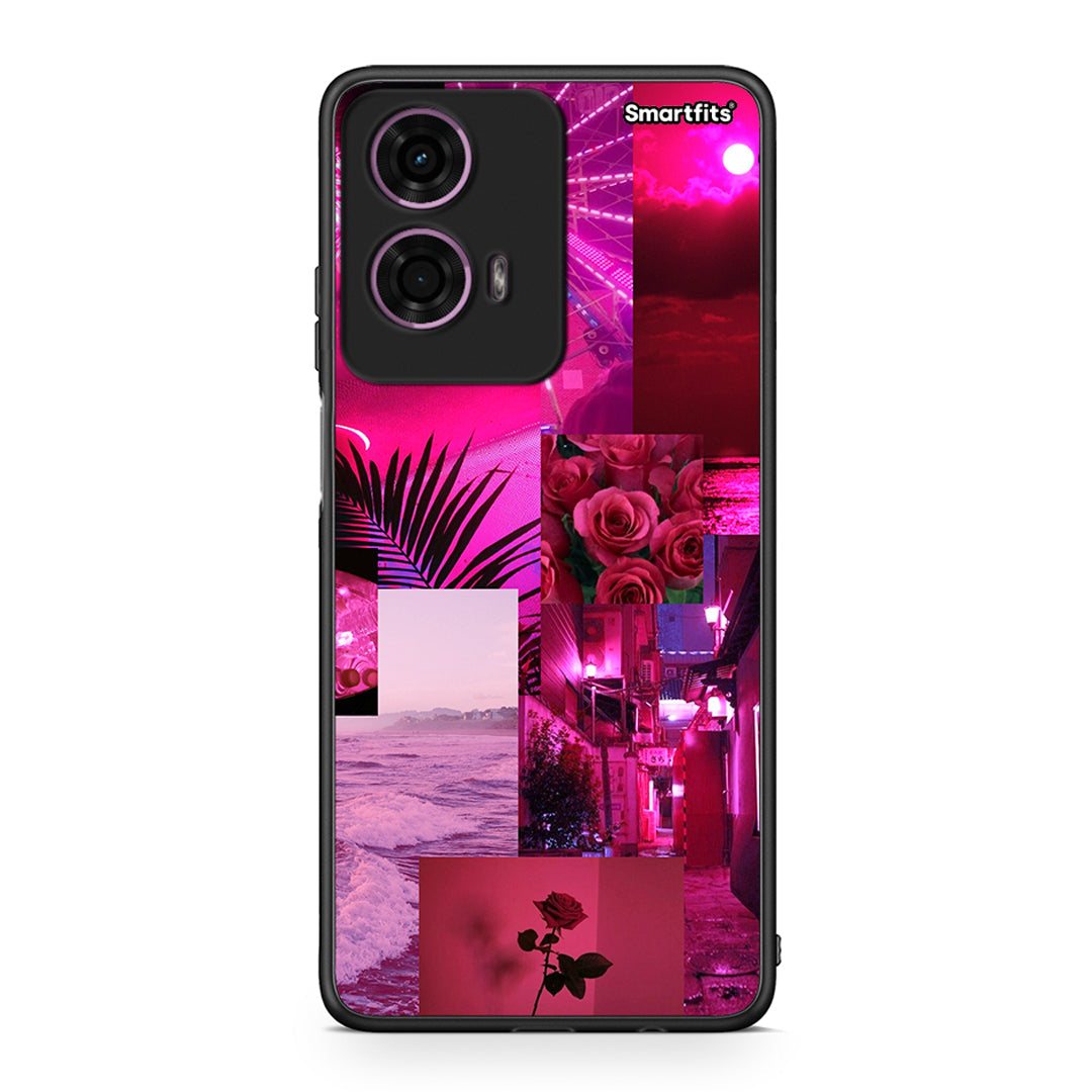 Motorola G24 Collage Red Roses Θήκη Αγίου Βαλεντίνου από τη Smartfits με σχέδιο στο πίσω μέρος και μαύρο περίβλημα | Smartphone case with colorful back and black bezels by Smartfits