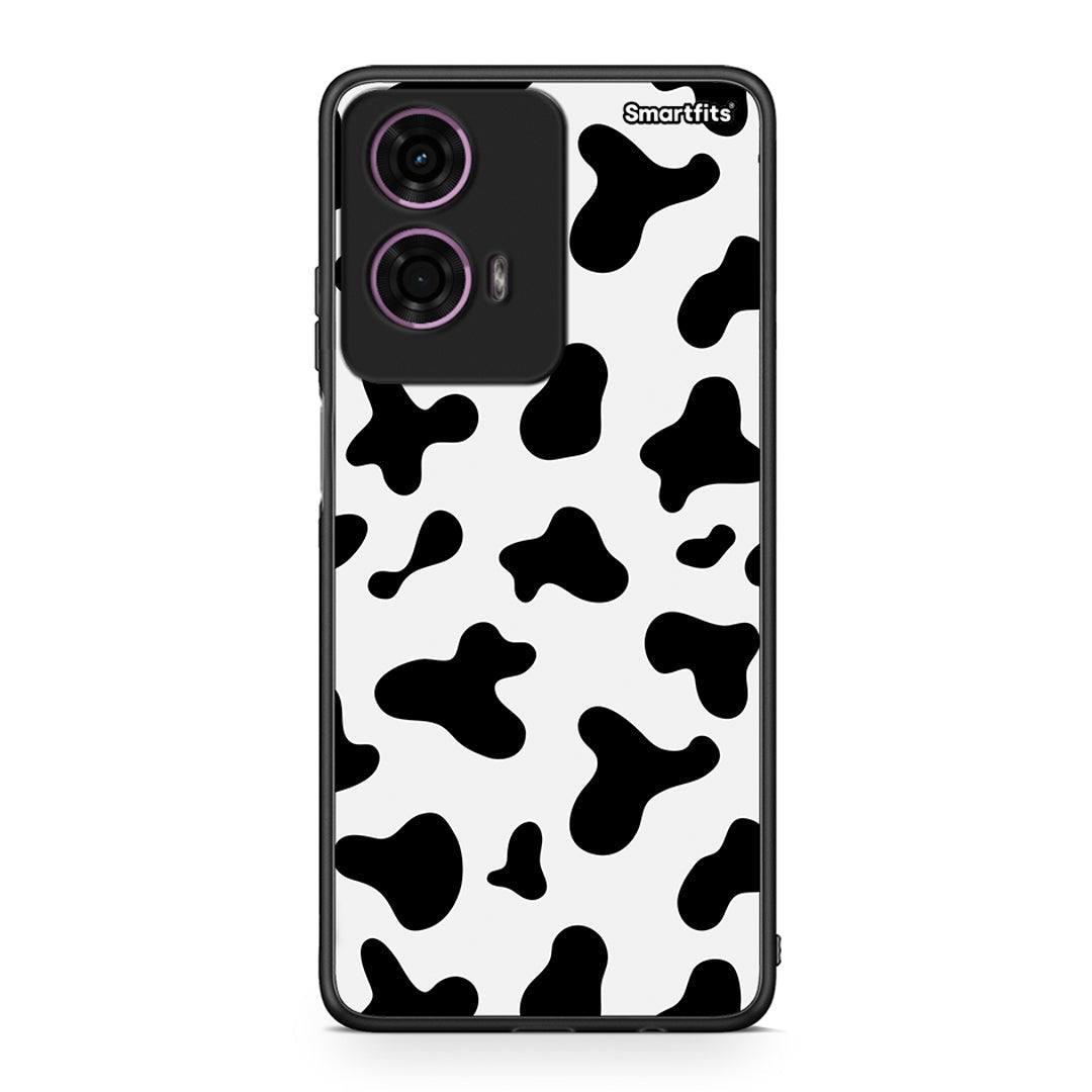 Motorola G24 Cow Print θήκη από τη Smartfits με σχέδιο στο πίσω μέρος και μαύρο περίβλημα | Smartphone case with colorful back and black bezels by Smartfits