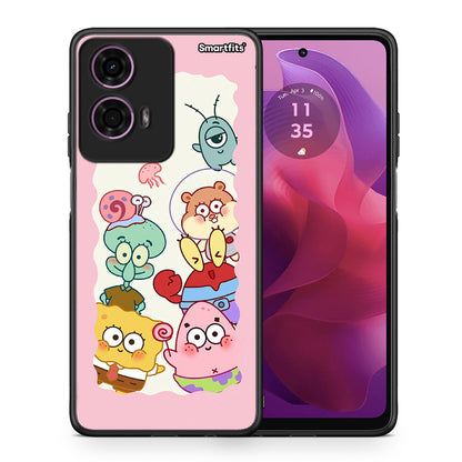 Θήκη Motorola G24 Cute Companion από τη Smartfits με σχέδιο στο πίσω μέρος και μαύρο περίβλημα | Motorola G24 Cute Companion case with colorful back and black bezels