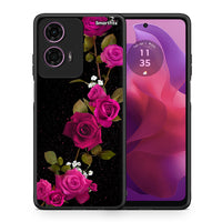 Thumbnail for Θήκη Motorola G24 Red Roses Flower από τη Smartfits με σχέδιο στο πίσω μέρος και μαύρο περίβλημα | Motorola G24 Red Roses Flower case with colorful back and black bezels