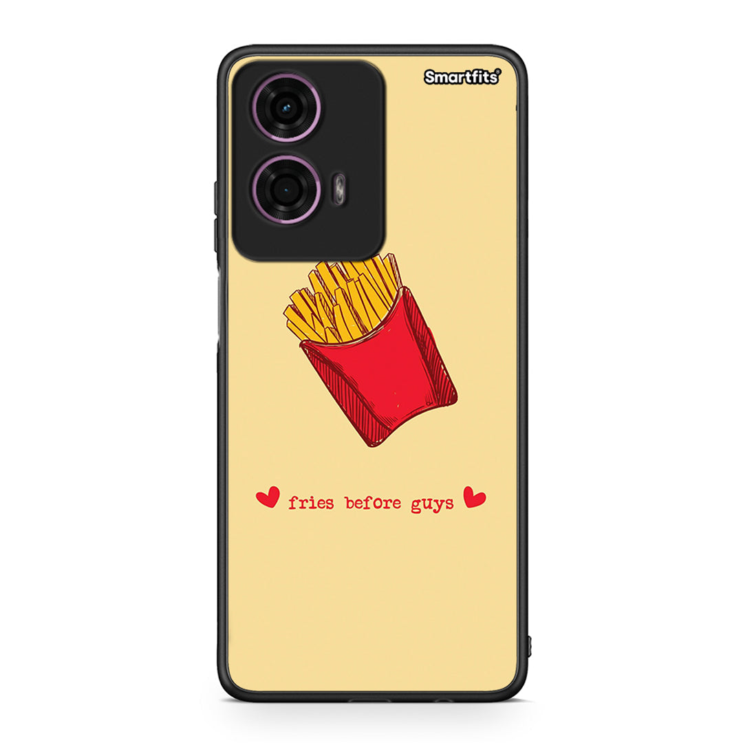 Motorola G24 Fries Before Guys Θήκη Αγίου Βαλεντίνου από τη Smartfits με σχέδιο στο πίσω μέρος και μαύρο περίβλημα | Smartphone case with colorful back and black bezels by Smartfits