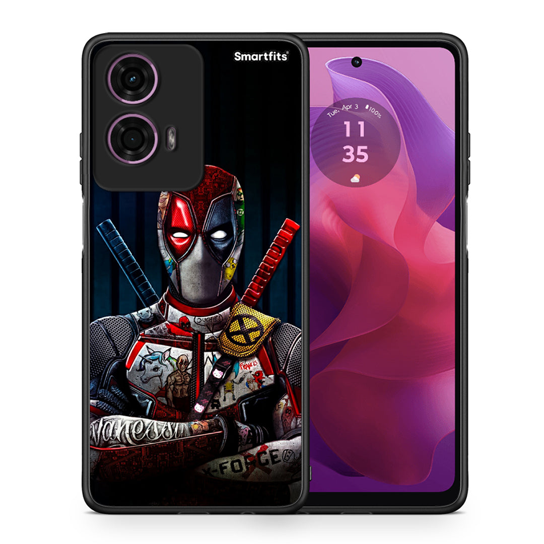 Θήκη Motorola G24 Funny Guy από τη Smartfits με σχέδιο στο πίσω μέρος και μαύρο περίβλημα | Motorola G24 Funny Guy case with colorful back and black bezels