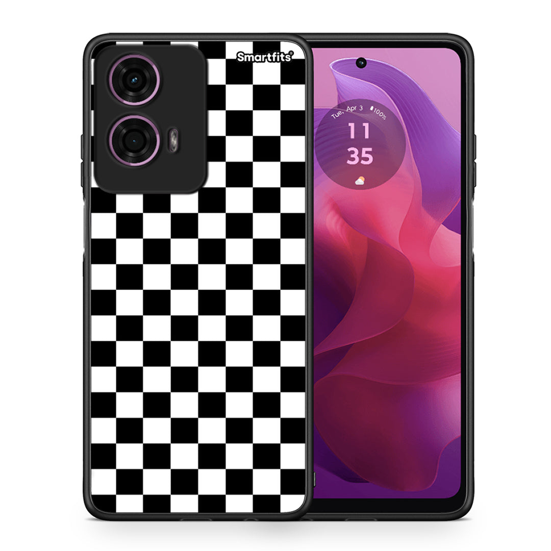 Θήκη Motorola G24 Squares Geometric από τη Smartfits με σχέδιο στο πίσω μέρος και μαύρο περίβλημα | Motorola G24 Squares Geometric case with colorful back and black bezels