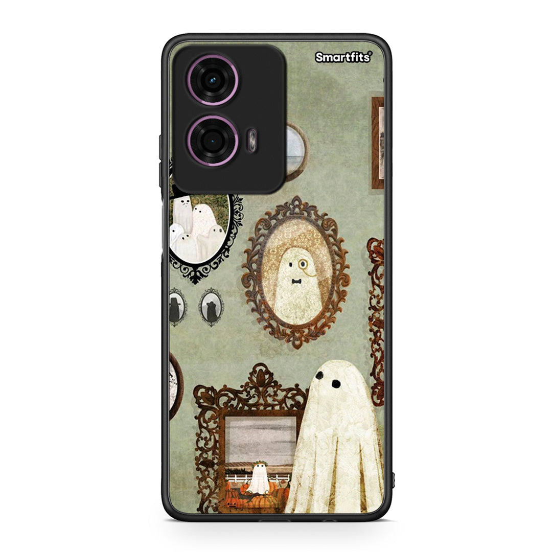 Motorola G24 Halloween Ghost Season Θήκη από τη Smartfits με σχέδιο στο πίσω μέρος και μαύρο περίβλημα | Smartphone case with colorful back and black bezels by Smartfits