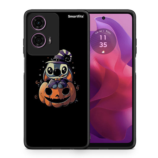 Θήκη Motorola G24 Halloween Stitch από τη Smartfits με σχέδιο στο πίσω μέρος και μαύρο περίβλημα | Motorola G24 Halloween Stitch case with colorful back and black bezels