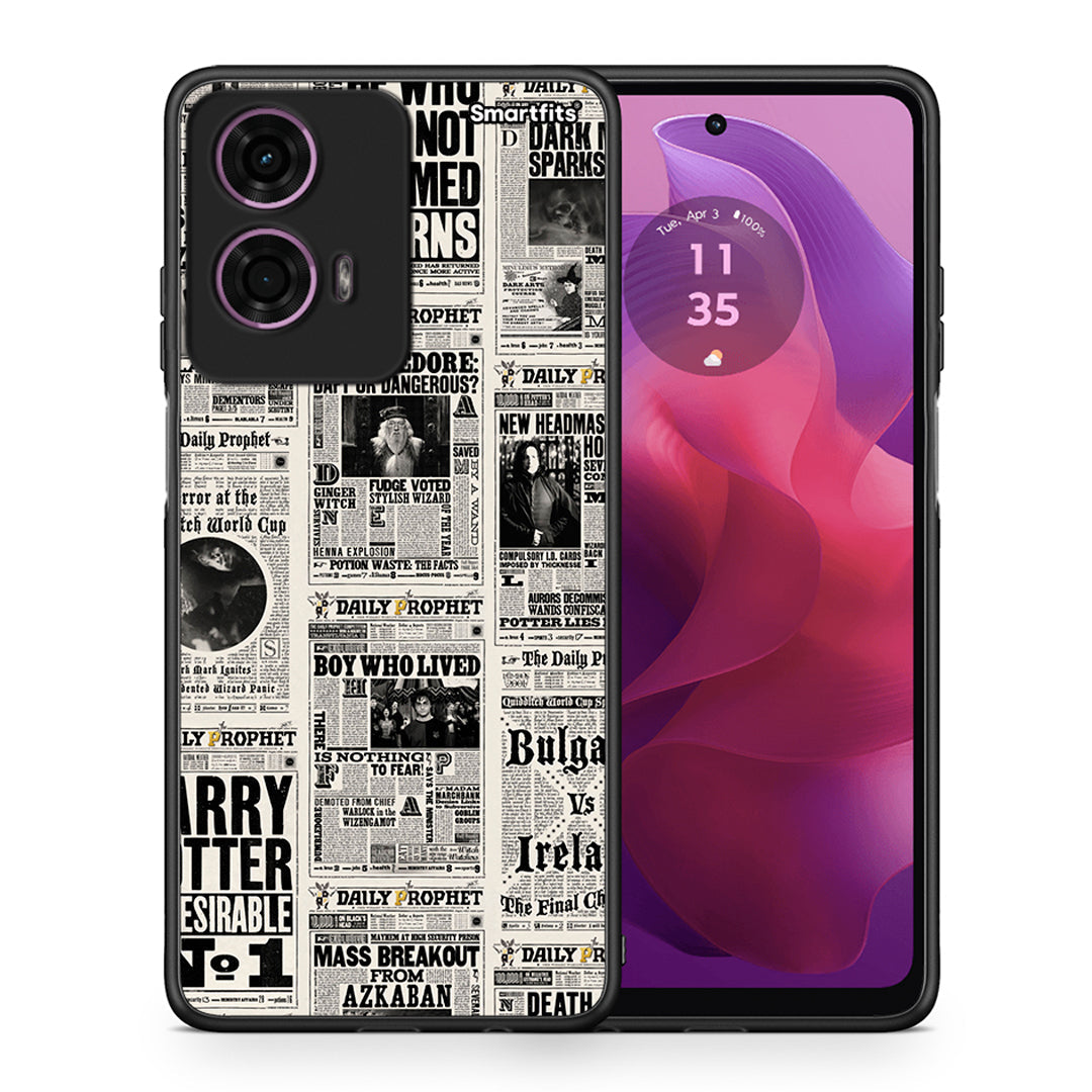 Θήκη Motorola G24 Harry Paper από τη Smartfits με σχέδιο στο πίσω μέρος και μαύρο περίβλημα | Motorola G24 Harry Paper case with colorful back and black bezels