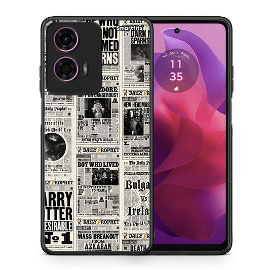 Θήκη Motorola G24 Harry Paper από τη Smartfits με σχέδιο στο πίσω μέρος και μαύρο περίβλημα | Motorola G24 Harry Paper case with colorful back and black bezels