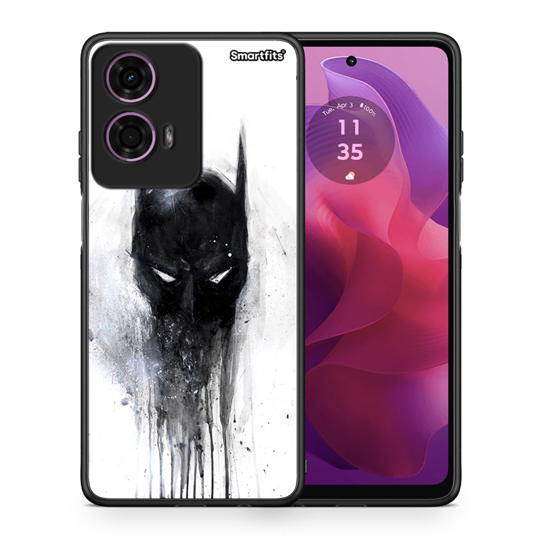 Θήκη Motorola G24 Paint Bat Hero από τη Smartfits με σχέδιο στο πίσω μέρος και μαύρο περίβλημα | Motorola G24 Paint Bat Hero case with colorful back and black bezels