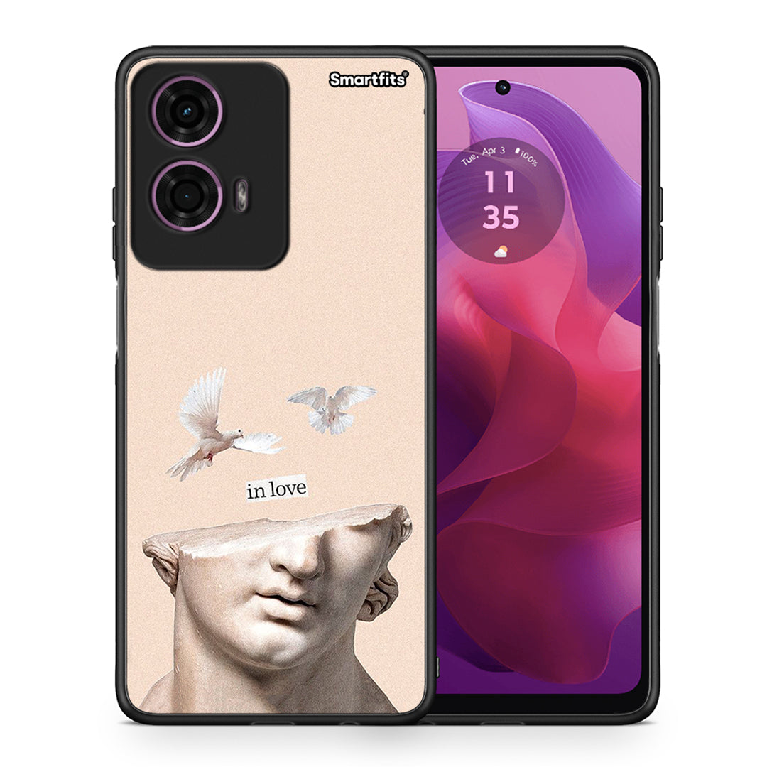 Θήκη Motorola G24 In Love από τη Smartfits με σχέδιο στο πίσω μέρος και μαύρο περίβλημα | Motorola G24 In Love case with colorful back and black bezels