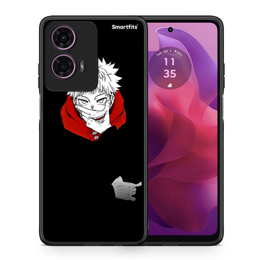 Θήκη Motorola G24 Itadori Anime από τη Smartfits με σχέδιο στο πίσω μέρος και μαύρο περίβλημα | Motorola G24 Itadori Anime case with colorful back and black bezels