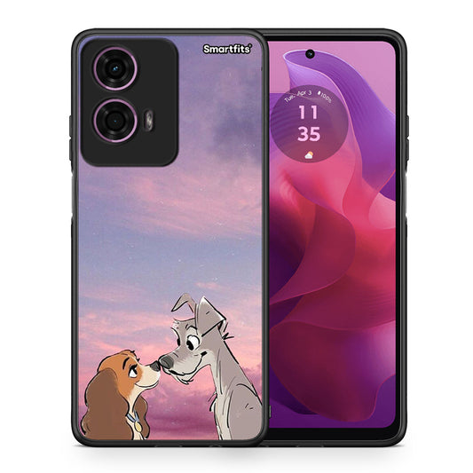 Θήκη Motorola G24 Lady And Tramp από τη Smartfits με σχέδιο στο πίσω μέρος και μαύρο περίβλημα | Motorola G24 Lady And Tramp case with colorful back and black bezels