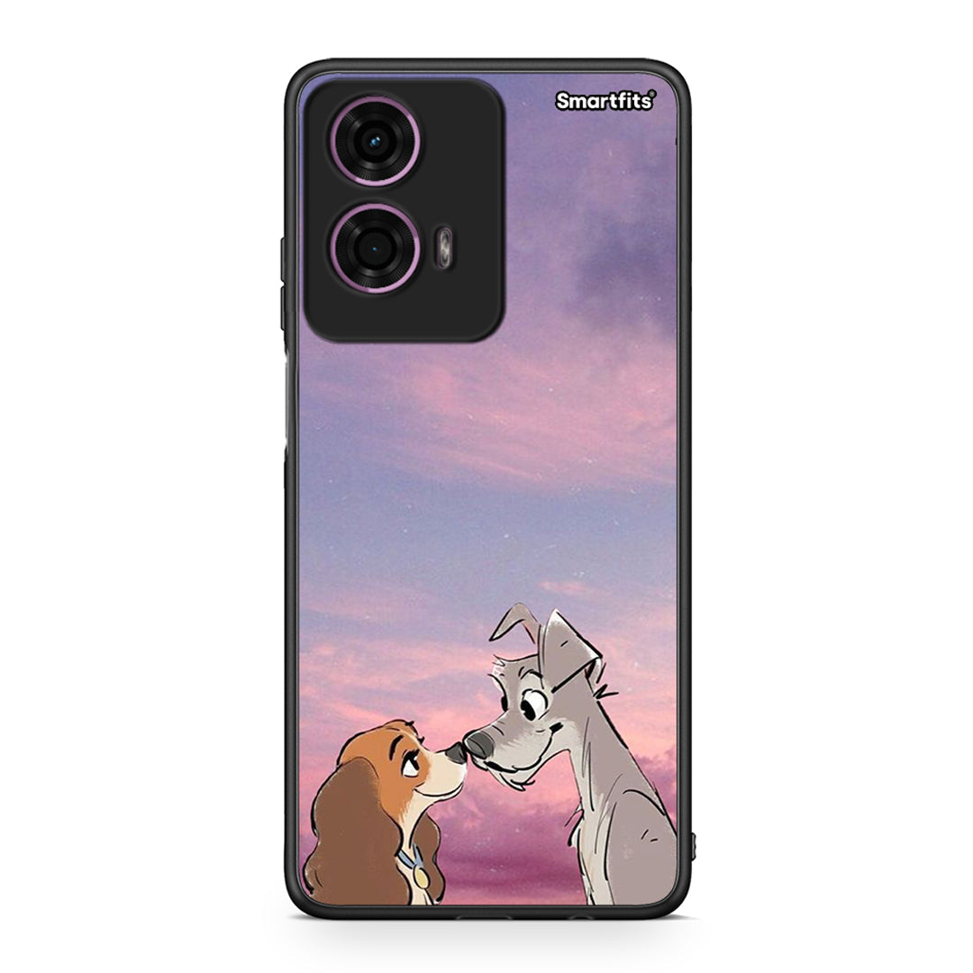 Motorola G24 Lady And Tramp θήκη από τη Smartfits με σχέδιο στο πίσω μέρος και μαύρο περίβλημα | Smartphone case with colorful back and black bezels by Smartfits