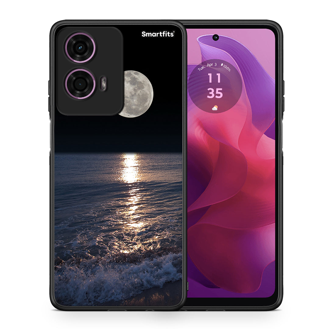 Θήκη Motorola G24 Moon Landscape από τη Smartfits με σχέδιο στο πίσω μέρος και μαύρο περίβλημα | Motorola G24 Moon Landscape case with colorful back and black bezels