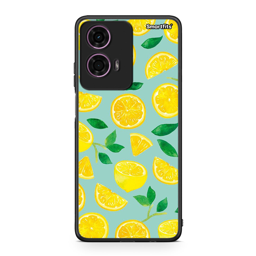 Motorola G24 Lemons θήκη από τη Smartfits με σχέδιο στο πίσω μέρος και μαύρο περίβλημα | Smartphone case with colorful back and black bezels by Smartfits