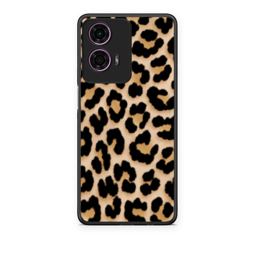 Θήκη Motorola G24 Leopard Print Tan Small από τη Smartfits με σχέδιο στο πίσω μέρος και μαύρο περίβλημα | Motorola G24 Leopard Print Tan Small case with colorful back and black bezels