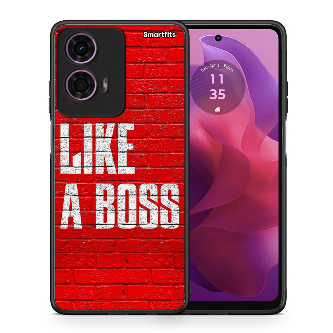 Θήκη Motorola G24 Like A Boss από τη Smartfits με σχέδιο στο πίσω μέρος και μαύρο περίβλημα | Motorola G24 Like A Boss case with colorful back and black bezels