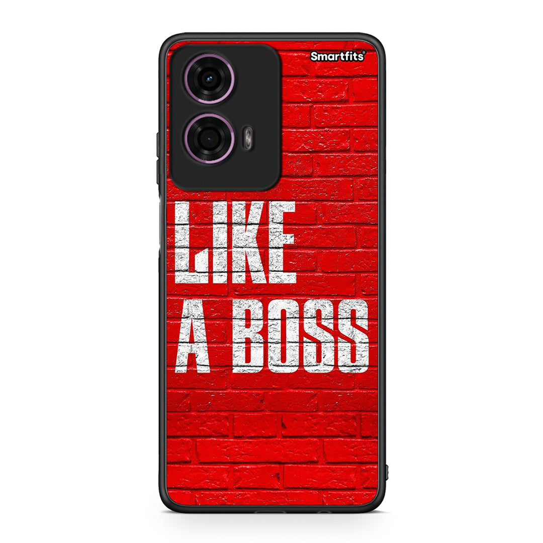 Motorola G24 Like A Boss θήκη από τη Smartfits με σχέδιο στο πίσω μέρος και μαύρο περίβλημα | Smartphone case with colorful back and black bezels by Smartfits