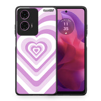 Thumbnail for Θήκη Motorola G24 Lilac Hearts από τη Smartfits με σχέδιο στο πίσω μέρος και μαύρο περίβλημα | Motorola G24 Lilac Hearts case with colorful back and black bezels