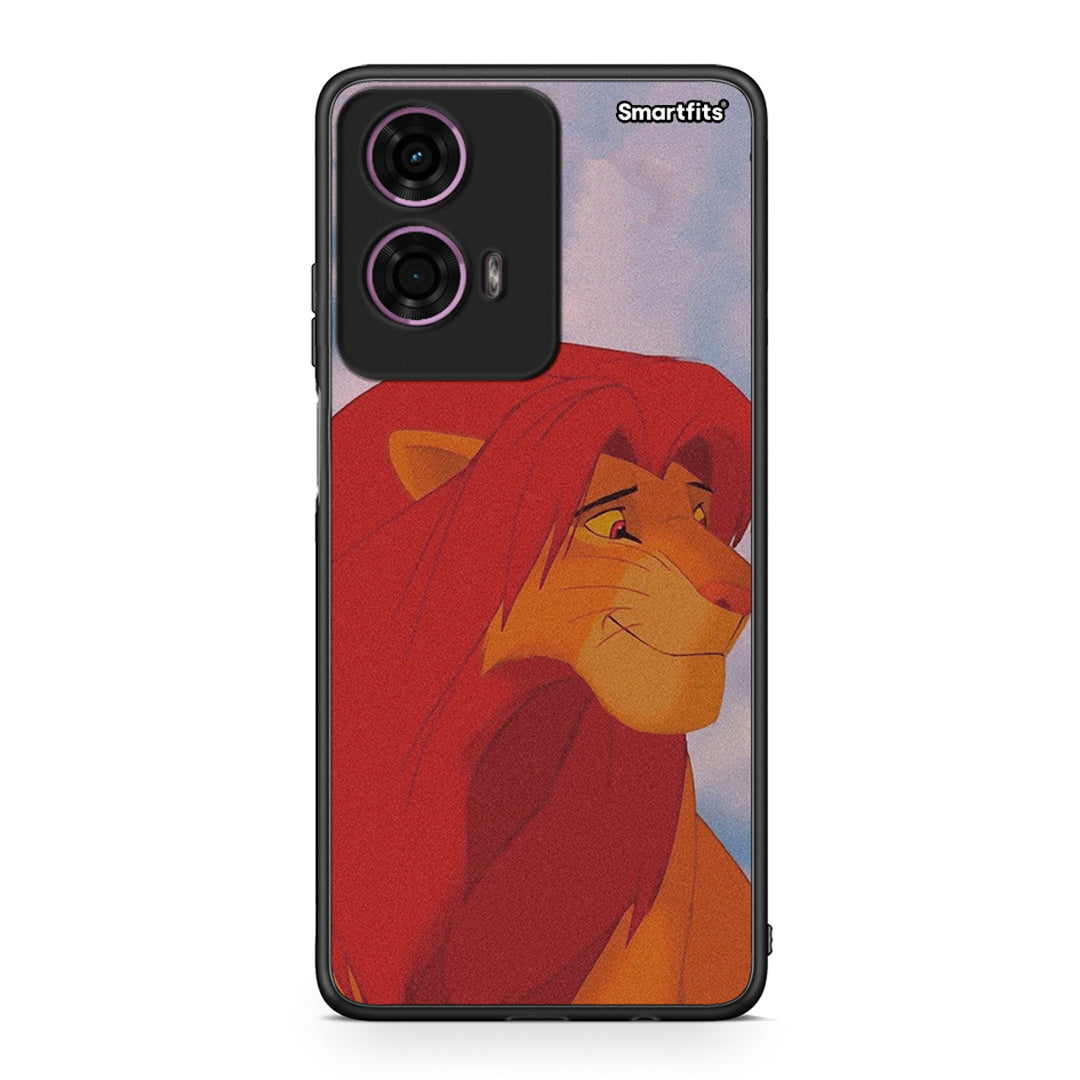 Motorola G24 Lion Love 1 Θήκη Αγίου Βαλεντίνου από τη Smartfits με σχέδιο στο πίσω μέρος και μαύρο περίβλημα | Smartphone case with colorful back and black bezels by Smartfits