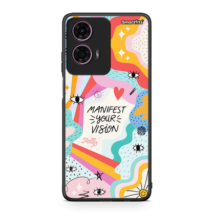 Motorola G24 Manifest Your Vision θήκη από τη Smartfits με σχέδιο στο πίσω μέρος και μαύρο περίβλημα | Smartphone case with colorful back and black bezels by Smartfits