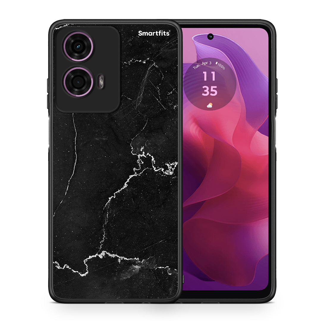 Θήκη Motorola G24 Marble Black από τη Smartfits με σχέδιο στο πίσω μέρος και μαύρο περίβλημα | Motorola G24 Marble Black case with colorful back and black bezels