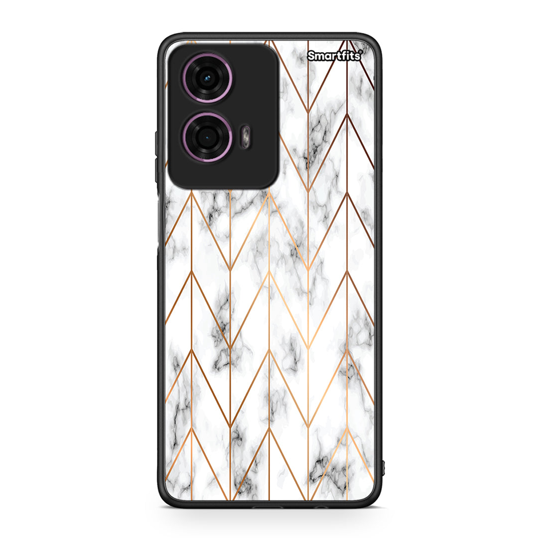 44 - Motorola G24 Gold Geometric Marble case, cover, bumper