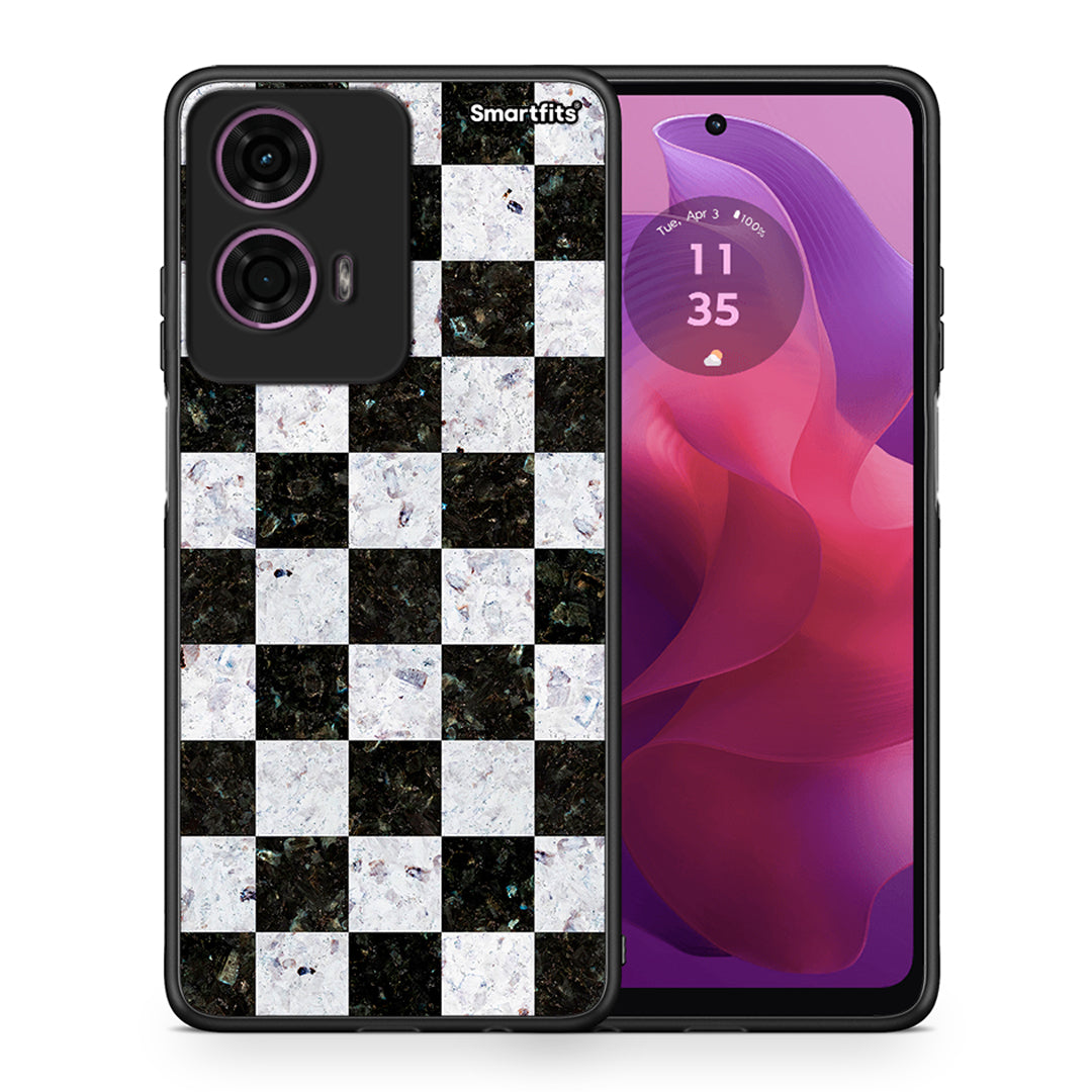 Θήκη Motorola G24 Square Geometric Marble από τη Smartfits με σχέδιο στο πίσω μέρος και μαύρο περίβλημα | Motorola G24 Square Geometric Marble case with colorful back and black bezels