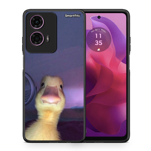 Θήκη Motorola G24 Meme Duck από τη Smartfits με σχέδιο στο πίσω μέρος και μαύρο περίβλημα | Motorola G24 Meme Duck case with colorful back and black bezels